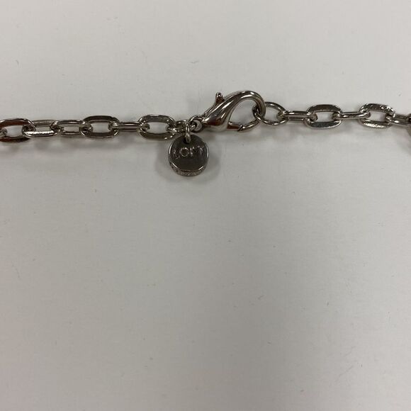 Ann taylor Loft silver, yellow, ice blue beads and rhinestone long necklace - Picture 4 of 6